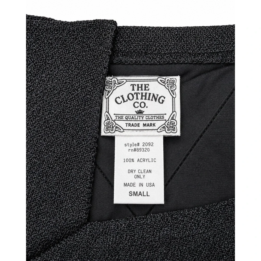 Vintage The Clothing Co Black Pencil Skirt Small Made in USA 100% Acrylic